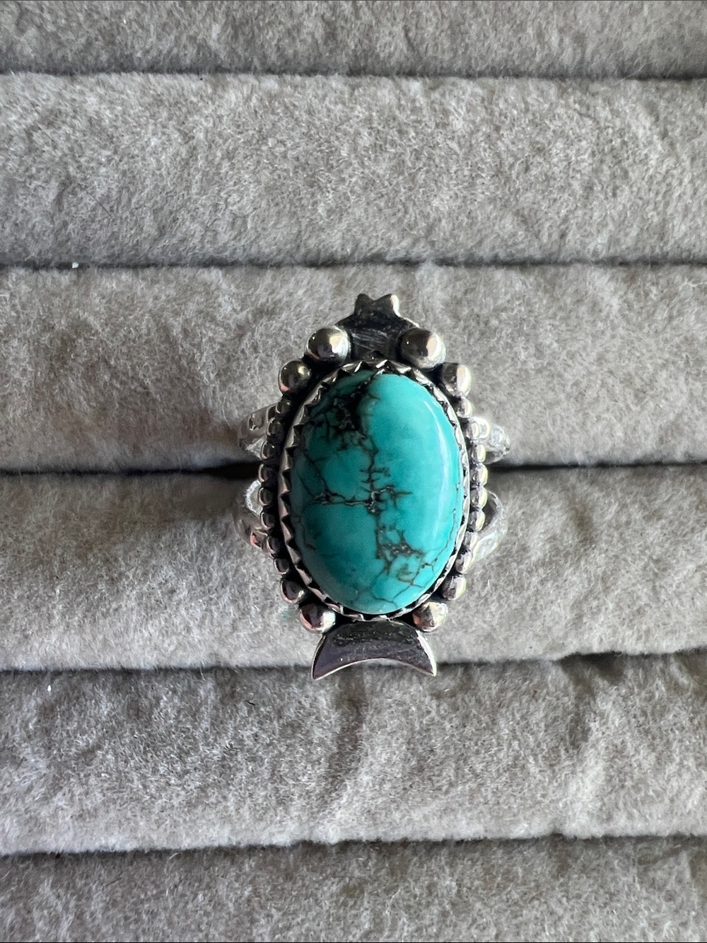 Turquoise Stone Silver Ring - Statement Ring